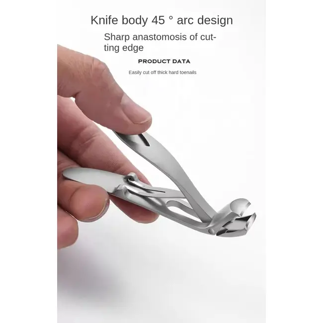 Professional Stainless Steel Nail Clippers – Toenail and Fingernail Trimmer for Thick Nails, Manicure and Pedicure Tool - Silver 230_10983