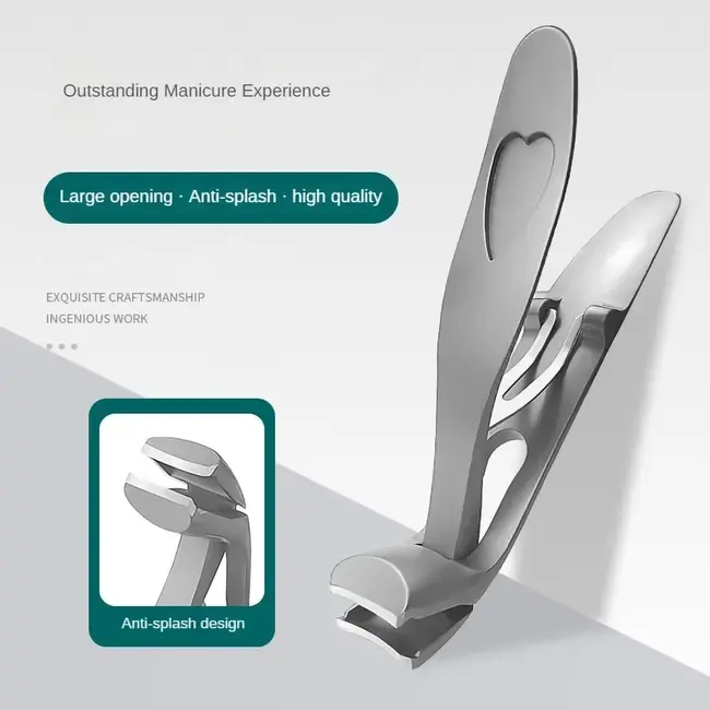 Professional Stainless Steel Nail Clippers – Toenail and Fingernail Trimmer for Thick Nails, Manicure and Pedicure Tool - Silver 230_10985