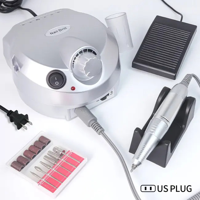 35000RPM Professional Nail Drilling Machine for Manicure Drill Tips Electric Nail Sander Pedicure File Polisher Equipment Tools - Black 261_11297