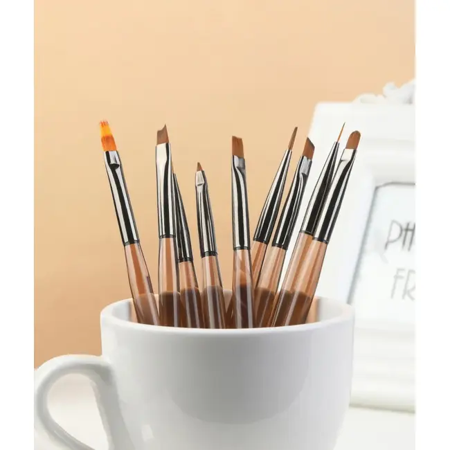 9PCS UV Gel Nail Brush Liner DIY Painting Pen Manicure Acrylic Drawing Brush for Nail Art Design Nails Tip Display Painting Tool 318_11695