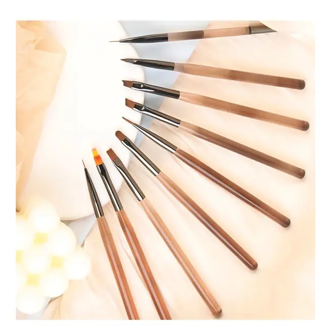 9PCS UV Gel Nail Brush Liner DIY Painting Pen Manicure Acrylic Drawing Brush for Nail Art Design Nails Tip Display Painting Tool 318_11678