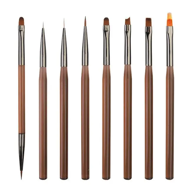 9PCS UV Gel Nail Brush Liner DIY Painting Pen Manicure Acrylic Drawing Brush for Nail Art Design Nails Tip Display Painting Tool 318_11686
