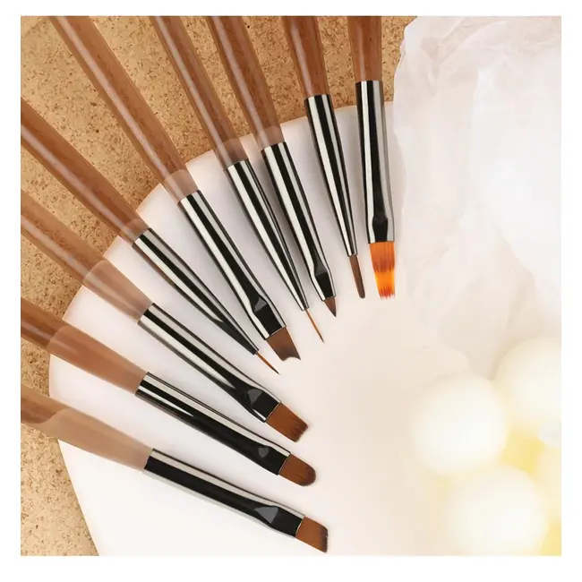 9PCS UV Gel Nail Brush Liner DIY Painting Pen Manicure Acrylic Drawing Brush for Nail Art Design Nails Tip Display Painting Tool 318_11685