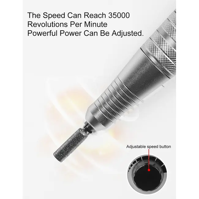 35000RPM Professional Nail Drilling Machine for Manicure Drill Tips Electric Nail Sander Pedicure File Polisher Equipment Tools - Black 261_11308