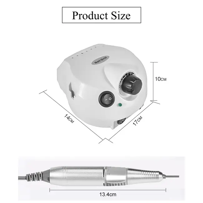 35000RPM Professional Nail Drilling Machine for Manicure Drill Tips Electric Nail Sander Pedicure File Polisher Equipment Tools - Black 261_11311