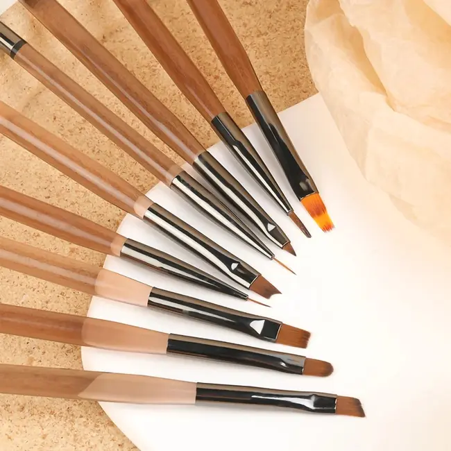 9PCS UV Gel Nail Brush Liner DIY Painting Pen Manicure Acrylic Drawing Brush for Nail Art Design Nails Tip Display Painting Tool 318_11679