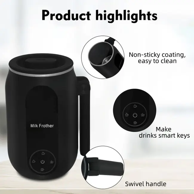 4-in-1 Electric Milk Frother Cooker & Steamer with Rotatable Handle  Foam Maker for Coffee Latte Cappuccino 371_12184