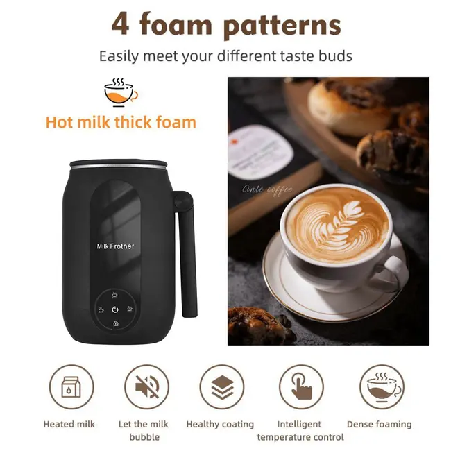 4-in-1 Electric Milk Frother Cooker & Steamer with Rotatable Handle  Foam Maker for Coffee Latte Cappuccino 371_12187