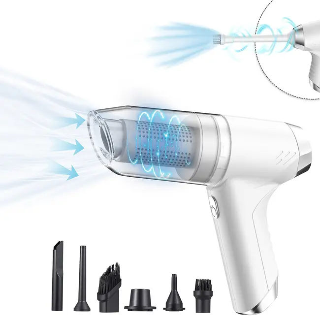 ​Handheld Cordless Vacuum Cleaner 6500Pa Powerful Suction 3 in 1 Dust Buster Blower and Hand Pump Vacuum Cleaner 120W High Power Wet and Dry Portable Cleaner Rechargeable Handheld Vacuum Cleaner for Home Office Car - Grey 403_12539