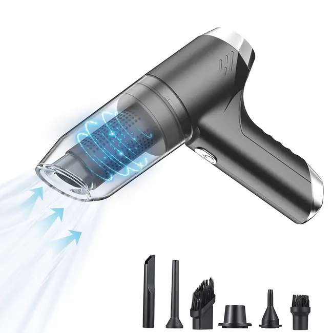 ​Handheld Cordless Vacuum Cleaner 6500Pa Powerful Suction 3 in 1 Dust Buster Blower and Hand Pump Vacuum Cleaner 120W High Power Wet and Dry Portable Cleaner Rechargeable Handheld Vacuum Cleaner for Home Office Car - Grey 403_12545