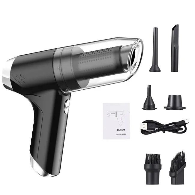 ​Handheld Cordless Vacuum Cleaner 6500Pa Powerful Suction 3 in 1 Dust Buster Blower and Hand Pump Vacuum Cleaner 120W High Power Wet and Dry Portable Cleaner Rechargeable Handheld Vacuum Cleaner for Home Office Car - Grey 403_12547