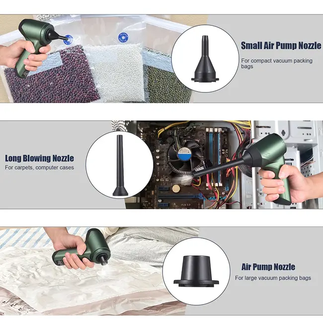 ​Handheld Cordless Vacuum Cleaner 6500Pa Powerful Suction 3 in 1 Dust Buster Blower and Hand Pump Vacuum Cleaner 120W High Power Wet and Dry Portable Cleaner Rechargeable Handheld Vacuum Cleaner for Home Office Car - Grey 403_12554