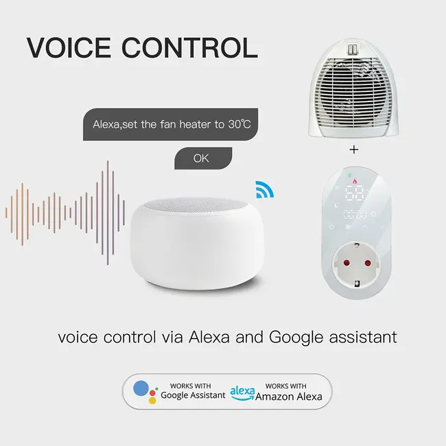 ​WiFi Intelligent LED Thermostat 16A Breeding Incubation Constant Temperature Socket Energy Saving Timer Socket - White 552_13876