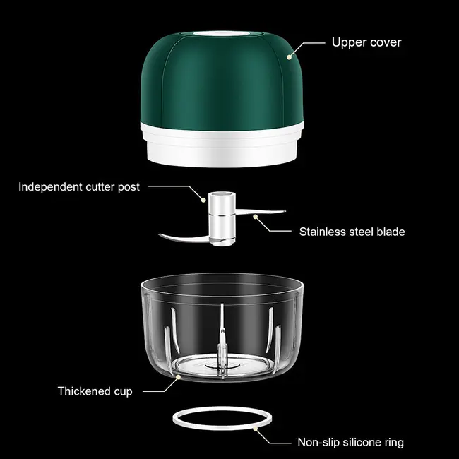 ​Mini Electric Garlic Chopper 100mL - Green 519_13605