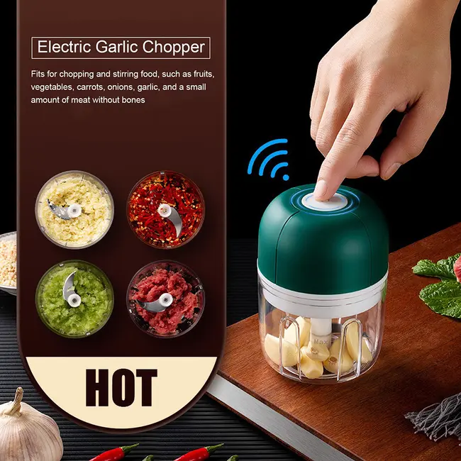 ​Mini Electric Garlic Chopper 100mL - Green 519_13613