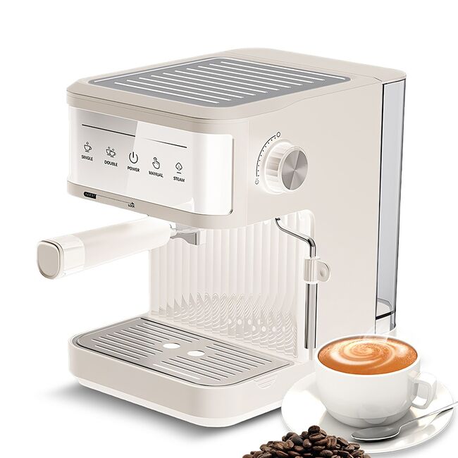 ​Multifunctional Electric Coffee Maker 850W 20Bar Mini Coffee Machine with Portafilter, Single and Double Portafilter Basket, 92 degrees Celsius Smart Brew 3 stage adjustable steam wand for Latte Art Espresso - Black 475_13168