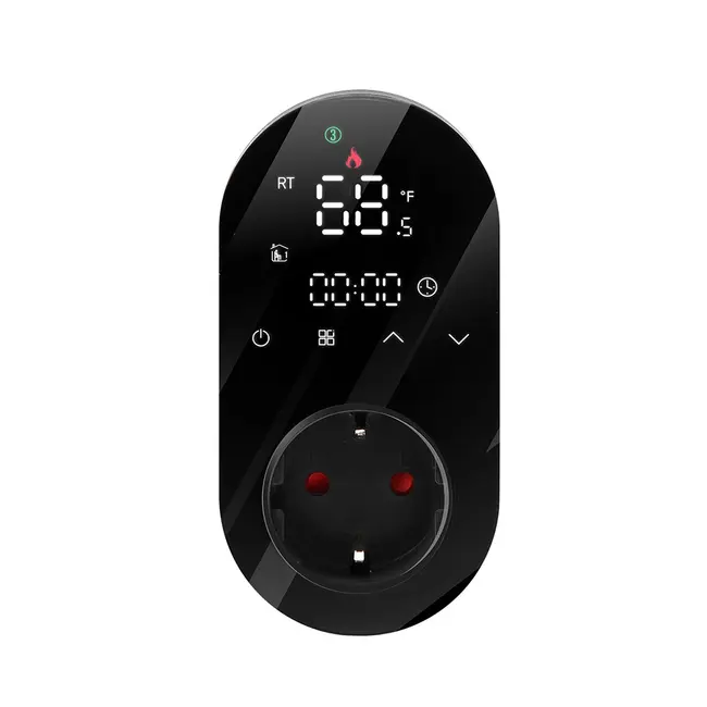 ​WiFi Intelligent LED Thermostat 16A Breeding Incubation Constant Temperature Socket Energy Saving Timer Socket - Black 551_13871