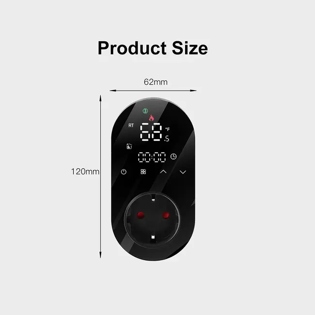 ​WiFi Intelligent LED Thermostat 16A Breeding Incubation Constant Temperature Socket Energy Saving Timer Socket - Black 551_13883