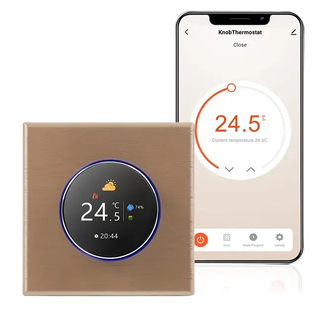 ​WiFi Smart Thermostat Temperature Controller Weekly Programmable Button Control/ Mobile APP/ Voice Control Compatible with Alexa/Google Home, for Hot Water 5A - Black 548_13847