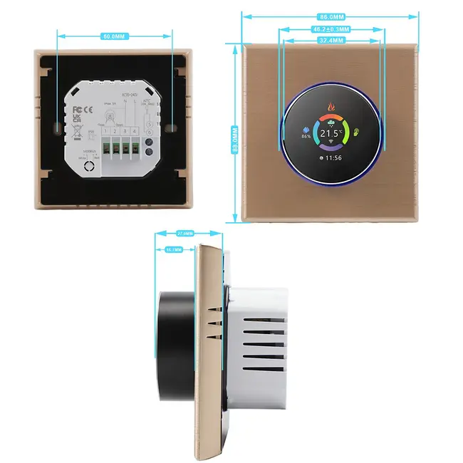 ​WiFi Smart Thermostat Temperature Controller Weekly Programmable Button Control/ Mobile APP/ Voice Control Compatible with Alexa/Google Home, for Hot Water 5A - Black 548_13866