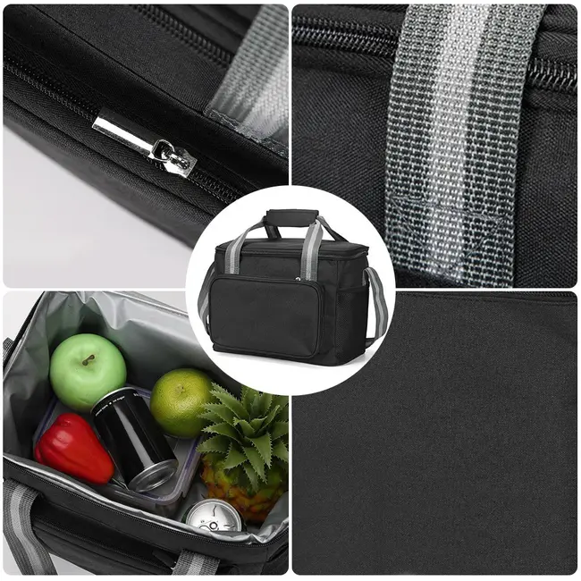 ​15L Portable Insulated Cooler Bag for Travel Hiking Beach Picnic BBQ Party - Black 657_14783