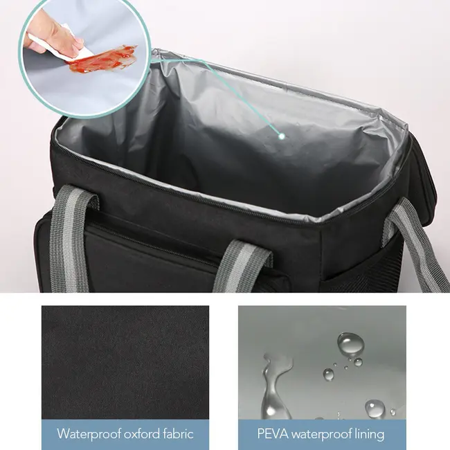 ​15L Portable Insulated Cooler Bag for Travel Hiking Beach Picnic BBQ Party - Black 657_14785