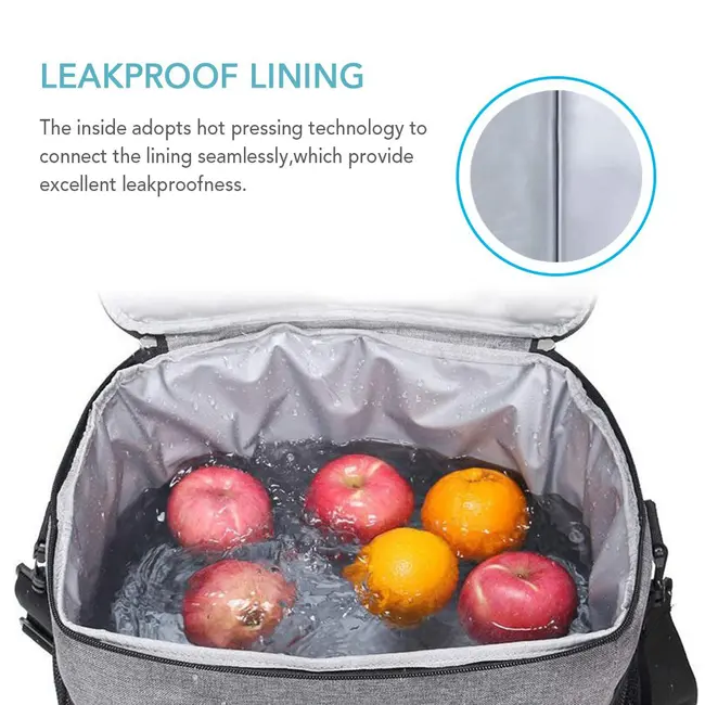 ​15L Portable Insulated Cooler Bag for Travel Hiking Beach Picnic BBQ Party - Black 657_14786