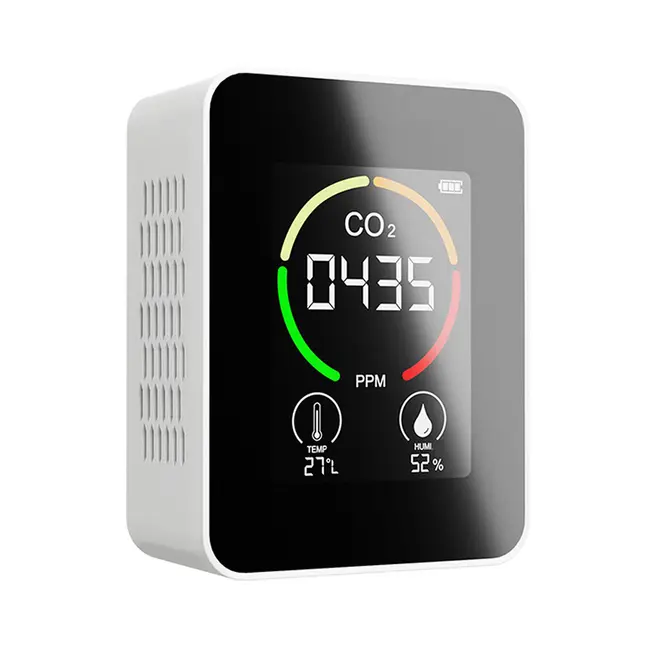 ​3in1 Home Digital Air Quality Detector  CO2 Temperature Humidity Monitoring Device - Black 642_14672