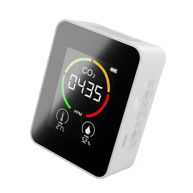 ​3in1 Home Digital Air Quality Detector  CO2 Temperature Humidity Monitoring Device - Black 642_14675