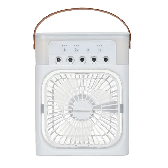 Desktop Cold Air Fan Humidifier Mini Air Cooler Mist Sprayer with Colourful Night Light - Green 597_14282