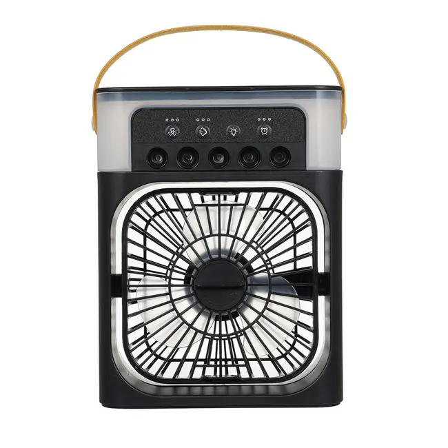 Desktop Cold Air Fan Humidifier Mini Air Cooler Mist Sprayer with Colourful Night Light - Green 597_14283