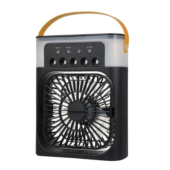 Desktop Cold Air Fan Humidifier Mini Air Cooler Mist Sprayer with Colourful Night Light - Green 597_14288