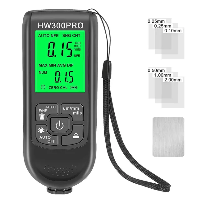 ​Car Paint Coating Thickness Gauge  0-2000UM Metal Coating Thickness Gauge with Fe and NFe Probe - Black 716_15221