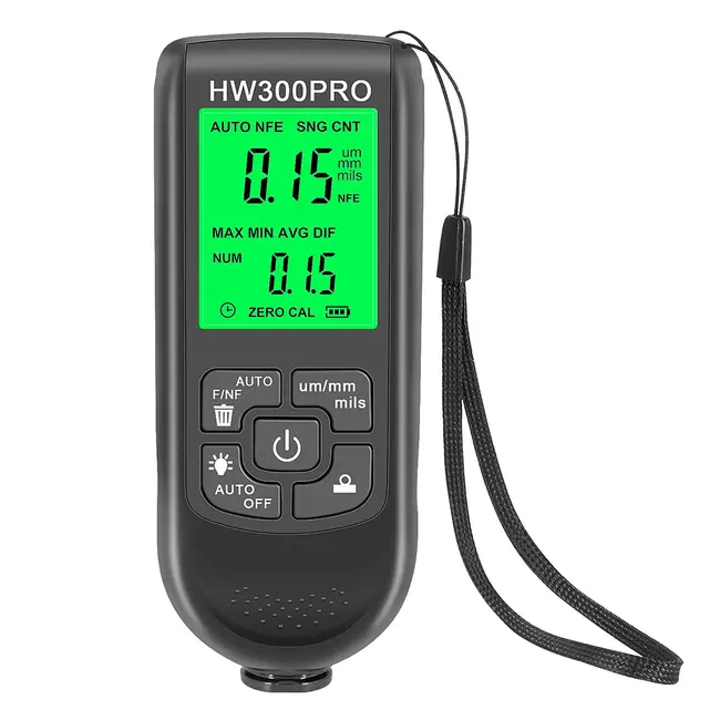 ​Car Paint Coating Thickness Gauge  0-2000UM Metal Coating Thickness Gauge with Fe and NFe Probe - Black 716_15224