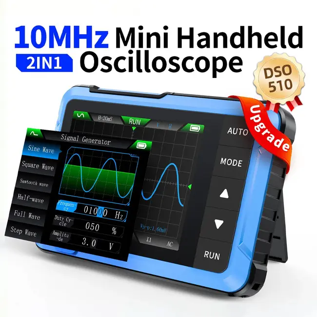 ​Fnirsi DSO-510 Handheld 2-in-1 10MHz Bandwidth Oscilloscope + Signal Generator 783_15856