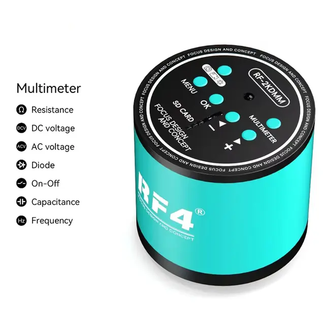 ​RF4 RF-2KDMM HD Trinocular Microscope Camera Integrated Multimeter Function for Digital Image Acquisition Microscope Camera Tool 762_15654
