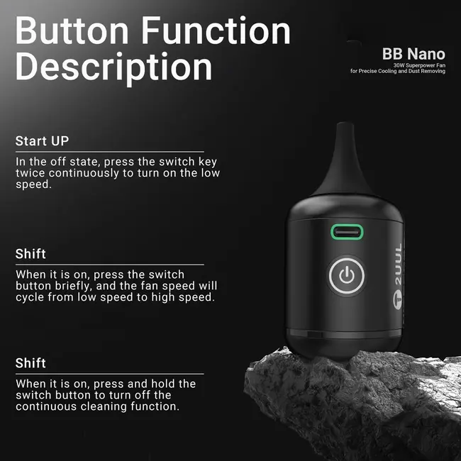 2UUL DA90 BB nano violent electric air blowing Rechargeable fan for rapid cooling of mobile motherboard components 840_16391