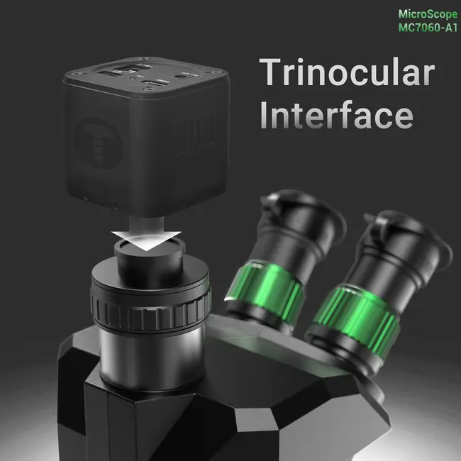 2uul MicroScope MC7060-A1 7-60X Synchronous Zoom Trinocular Microscope for PCB Micro-Work 856_16508