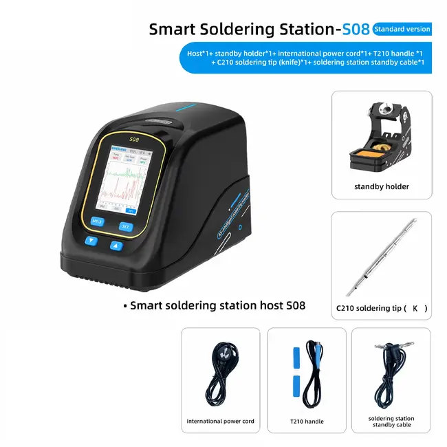 AWESHINE S08 C210 Soldering Iron Precision Soldering Station Control Temperature Welding Rework Station for PCB Chip Repair 860_16533