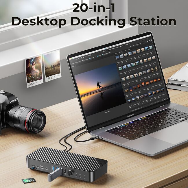 Orico DKA20 20-in-1 10Gbps Type-C HDMI VGA RJ45 SD/TF Headphone Desktop Docking Station 915_16973
