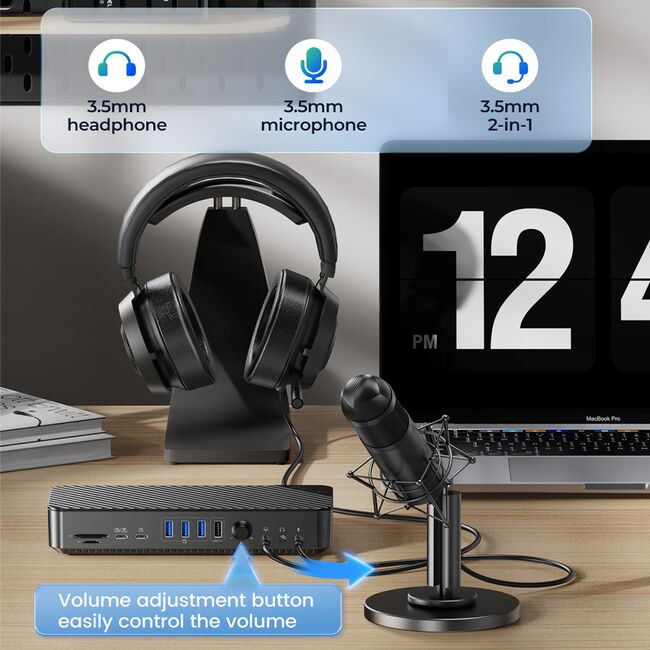 Orico DKA20 20-in-1 10Gbps Type-C HDMI VGA RJ45 SD/TF Headphone Desktop Docking Station 915_16980