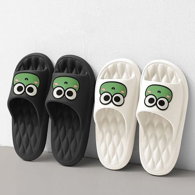 Cute Cartoon Summer Beach Slides Bathroom Anti Slip Slipper Non-slip Home Flip Flops Cartoon Frog Soft Sandals 935_17352
