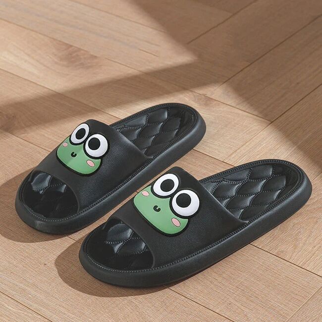 Cute Cartoon Summer Beach Slides Bathroom Anti Slip Slipper Non-slip Home Flip Flops Cartoon Frog Soft Sandals 935_17353