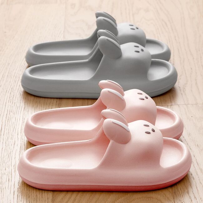 Cartoon Rabbit Slippers Women Men Couples House Slides Shower Beach Sandals Soft EVA Thick Sole Cute Bathroom Non Slip Shoes 931_17270