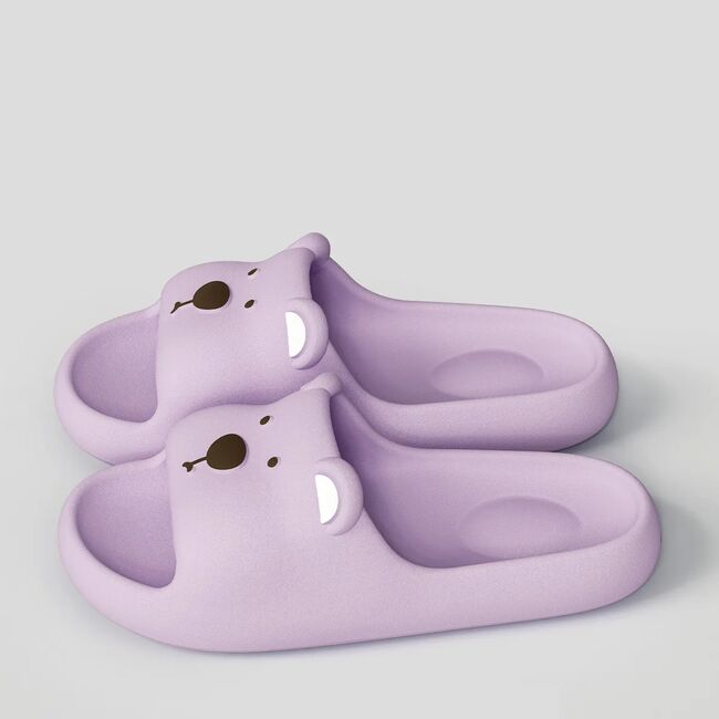 Cute Bear Women Home Slippers Summer Flat Beach sandals Fashion Soft Non-Slip Slides Indoor Outdoor Men Bathroom Flip Flops 932_17293