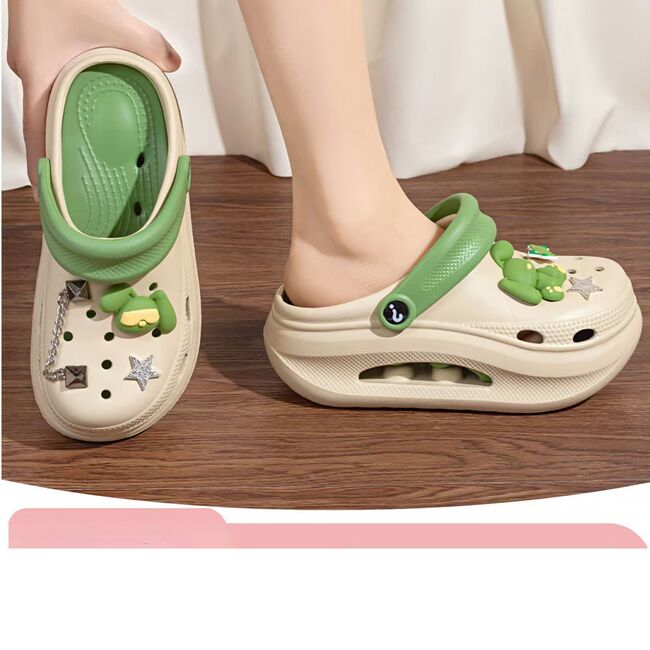 Women's summer thick bottom high elastic waterproof EVA clogs shoes comfortable sandals non-slip half slippers beach shoes 937_17381