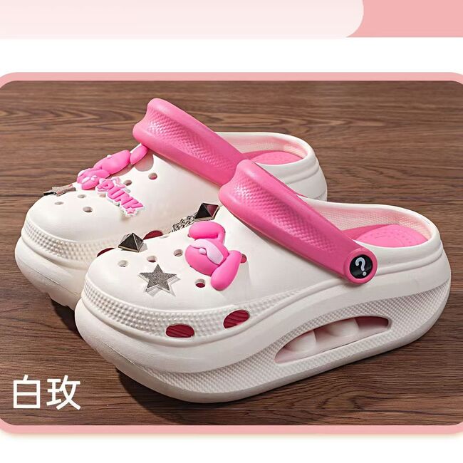 Women's summer thick bottom high elastic waterproof EVA clogs shoes comfortable sandals non-slip half slippers beach shoes 937_17382