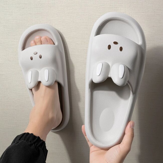 Cartoon Rabbit Slippers Women Men Couples House Slides Shower Beach Sandals Soft EVA Thick Sole Cute Bathroom Non Slip Shoes 931_17276