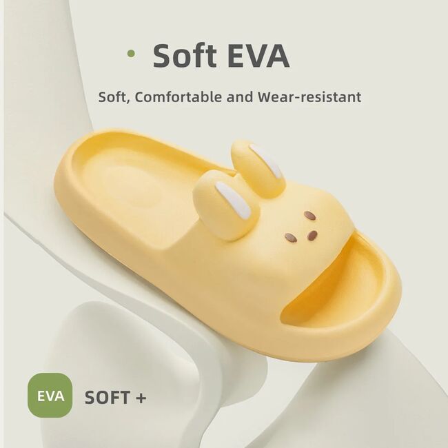 Cartoon Rabbit Slippers Women Men Couples House Slides Shower Beach Sandals Soft EVA Thick Sole Cute Bathroom Non Slip Shoes 931_17278