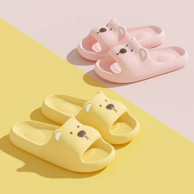 Cute Bear Women Home Slippers Summer Flat Beach sandals Fashion Soft Non-Slip Slides Indoor Outdoor Men Bathroom Flip Flops 932_17299